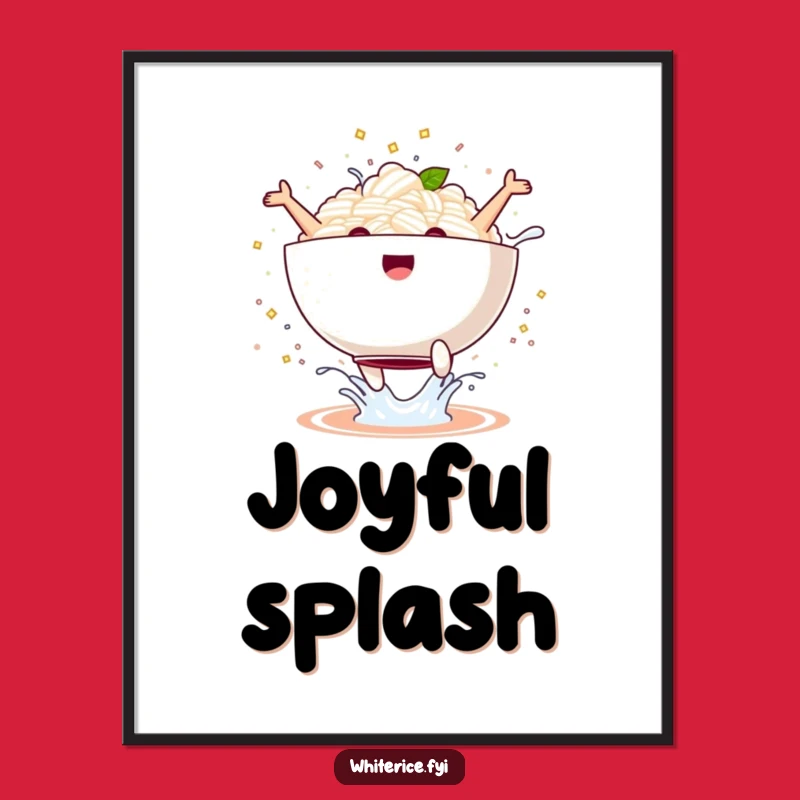 Funny Kawaii Rice Bowl Digital Art Print: Instant Energetic Decor Gift