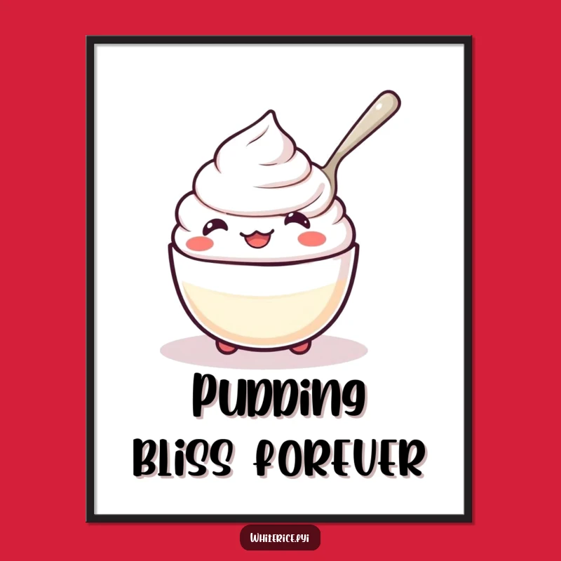 Funny Rice Pudding Digital Print: Instant Kawaii Charm, Perfect Art Gift