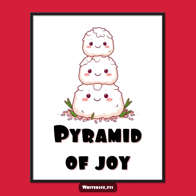Funny Rice Pyramid Digital Art: Instant Harmonious Humor for Walls