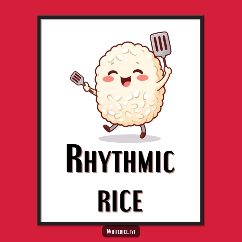 Funny Rice Dancing Digital Art Print: Cheerful Decor Download Gift