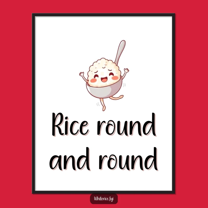Funny Pirouetting Rice Spoon Digital Art Print - Instant Joyful Decor for a Funny Gift
