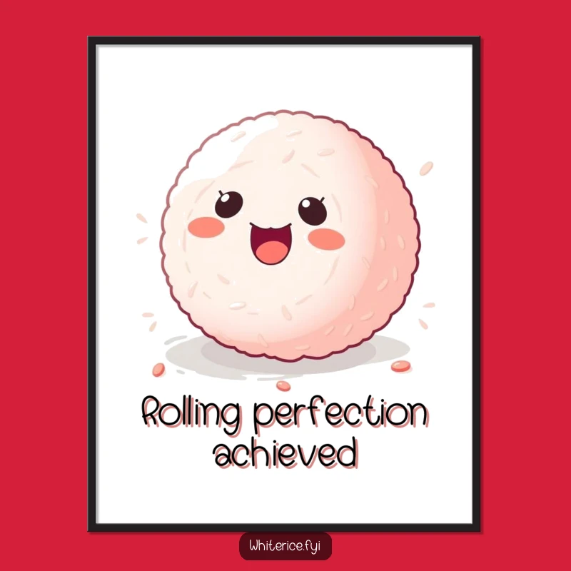 Funny Sticky Rice Ball Digital Print: Instant Kawaii Joy, Perfect Art Gift