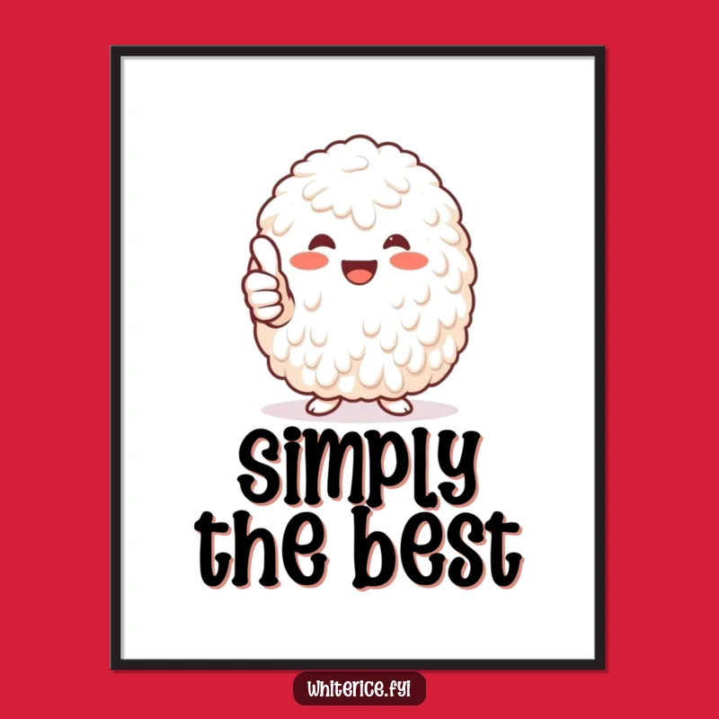 Funny Thumbs-Up Rice Digital Art: Instant Positivity for Your Walls!