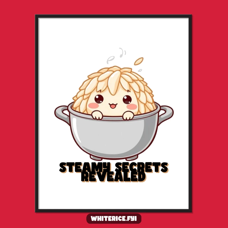 Funny Curious Rice Grain Digital Art - Steaming Pot Peek Perfect Funny Gift