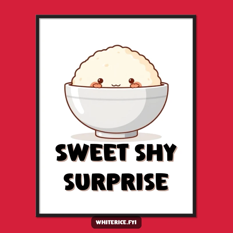 Funny Rice Cake Digital Art Print: Shy Peeking Sweetness for Your Walls