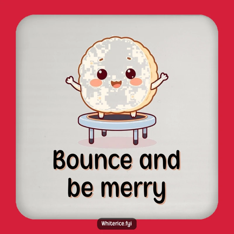 Funny Rice Cake Drink Coaster: Protect Surfaces with Bouncy Trampoline Art