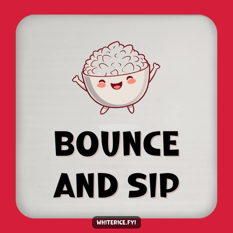 Funny Jumping Rice Drink Coaster - Playful Food Decor Gift