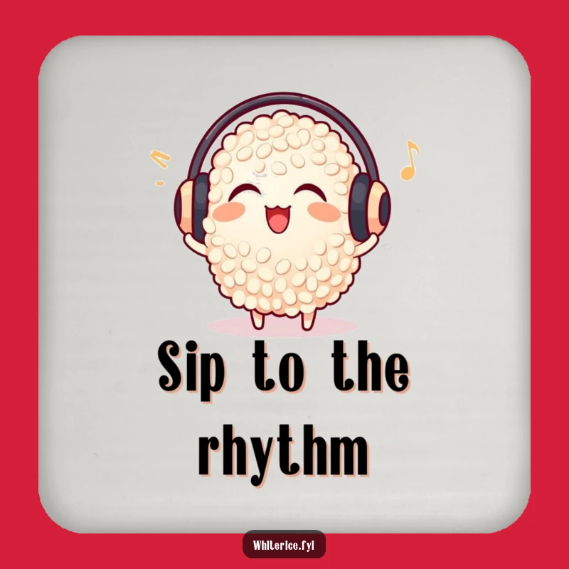 Funny Delighted Rice Coaster - Earmuff Music Grain Drink Gift