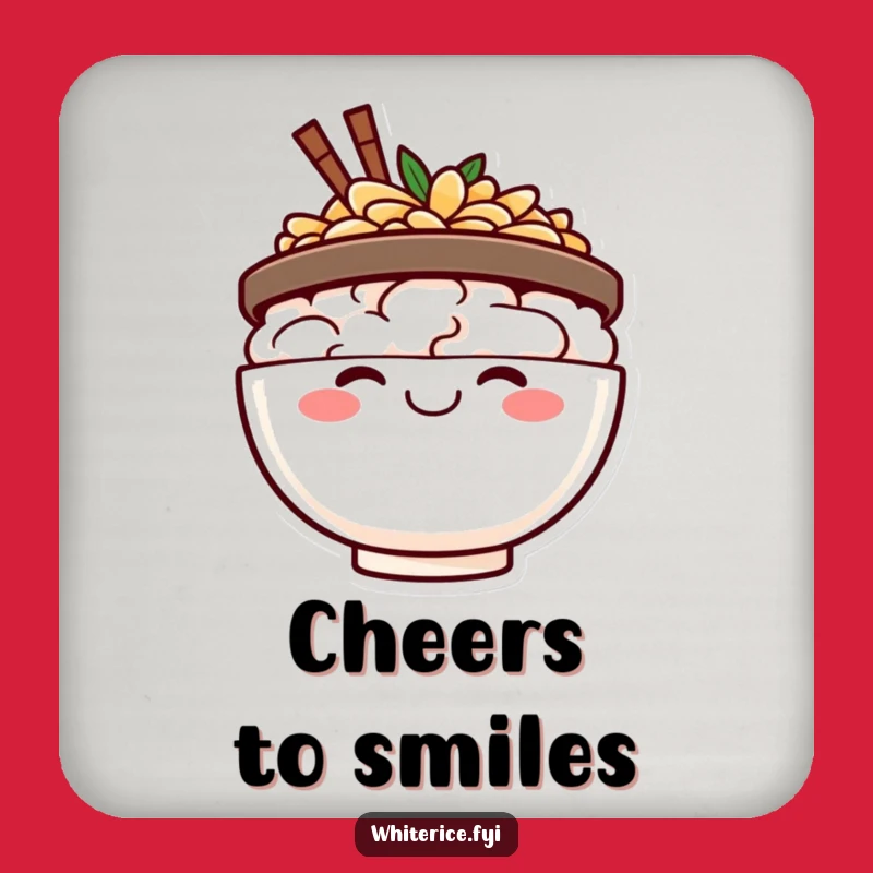 Funny Happy Rice Bowl Coaster - Protect Surfaces with Joy