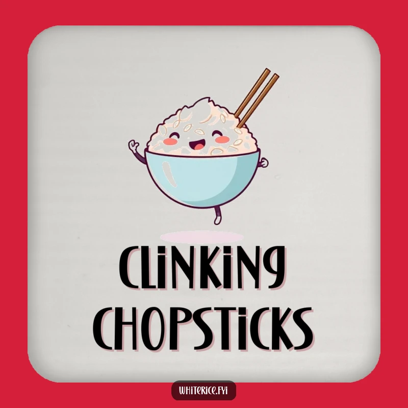 Funny Happy Rice Bowl Coasters: Protect Surfaces with Culinary Fun