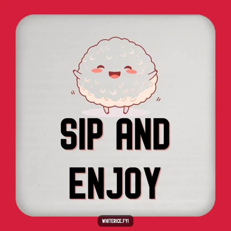 Funny Happy Rice Coaster: Protect Surfaces with Joyful Flair
