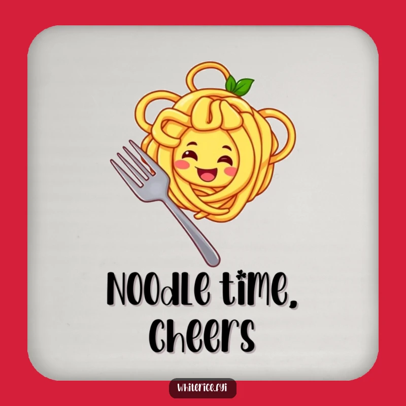 Funny Noodle Chef Coaster: Joyful Character Twirling Noodles Set, Gift