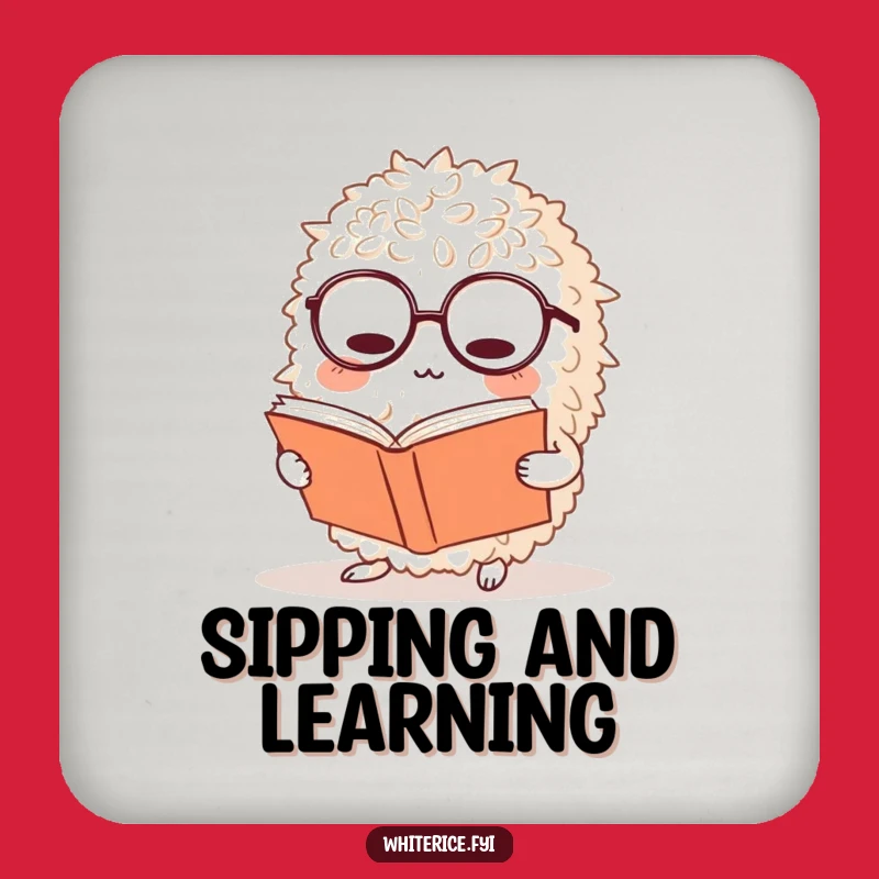 Funny Rice Bookworm Coaster: Protect Surfaces, Perfect Funny Gift for Hosts