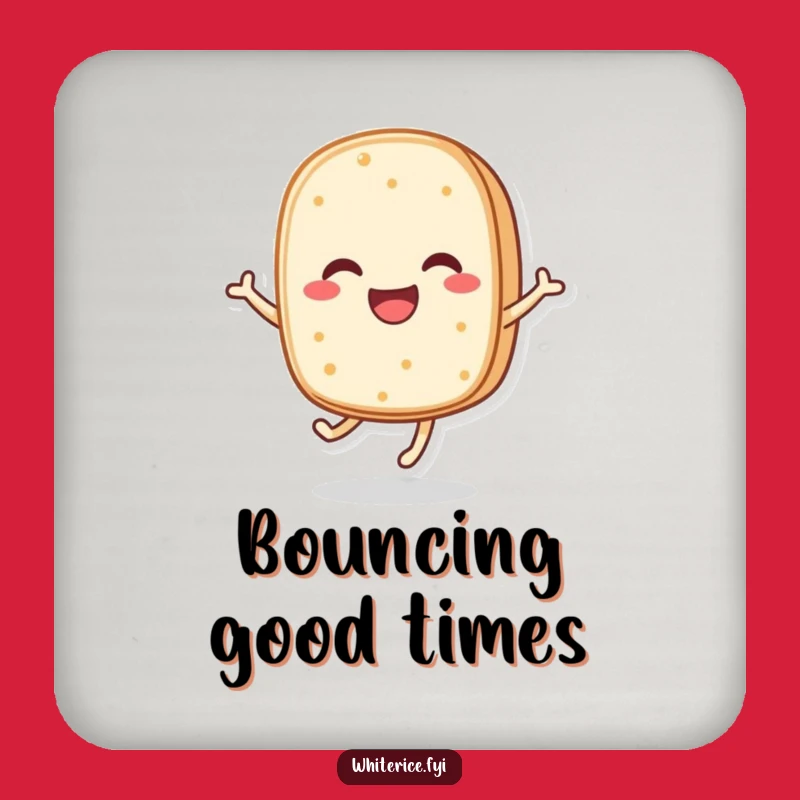 Funny Rice Cake Coaster Set: Bouncing Character, Protect Surfaces with Funny Gifts