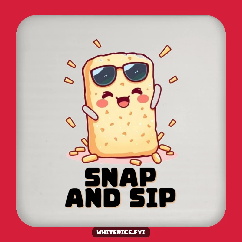 Funny Rice Cracker Snap Coaster: Kawaii Protection for Crisp Humor & Furniture