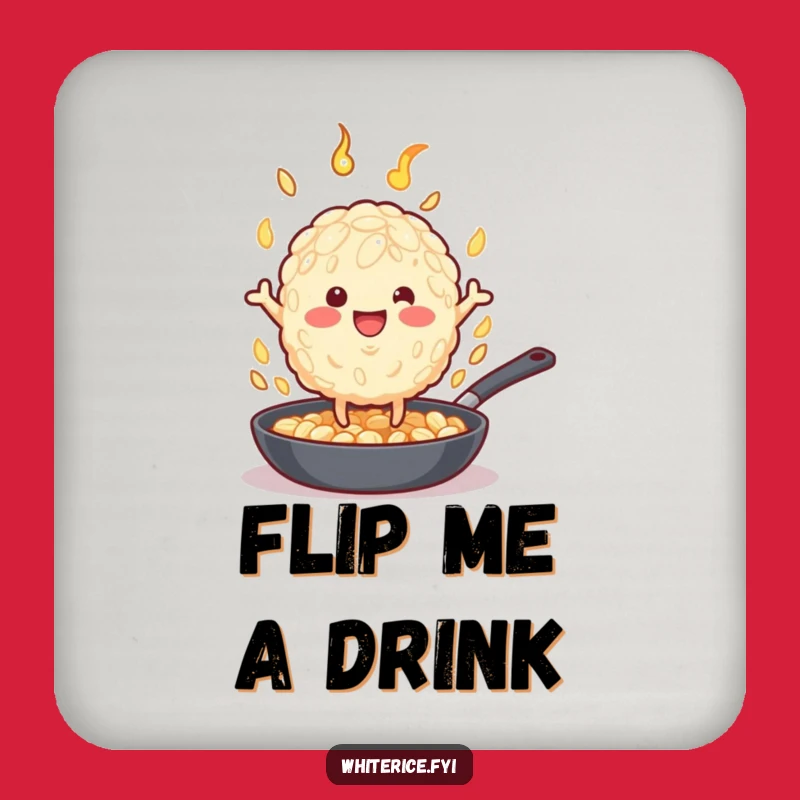 Funny Rice Grain Coaster: Protect Surfaces with Hilarious Chef Character