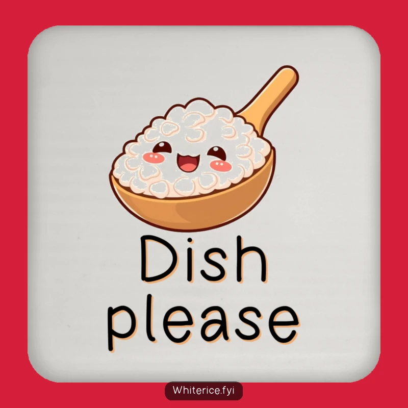 Funny Rice Paddle Drink Coaster: Protect Surfaces with Cheerful Rice Art
