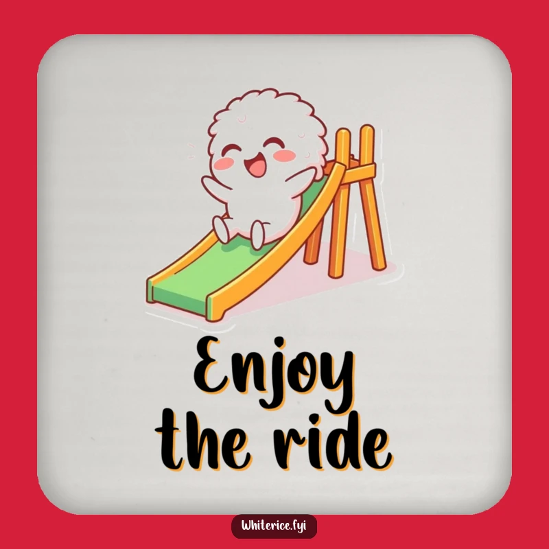 Funny Rice Protection Coaster: Giggles from the Slide, Great Funny Gift