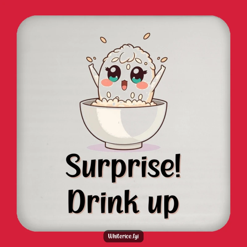 Funny Surprised Rice Coaster: Protect Surfaces, Perfect Funny Gift for Hosts