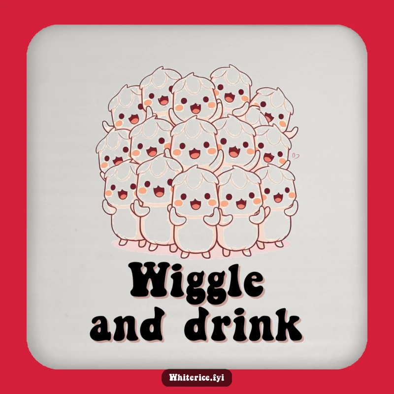 Funny Wiggling Rice Coaster Set: Protect Surfaces with Comical Vibrations!