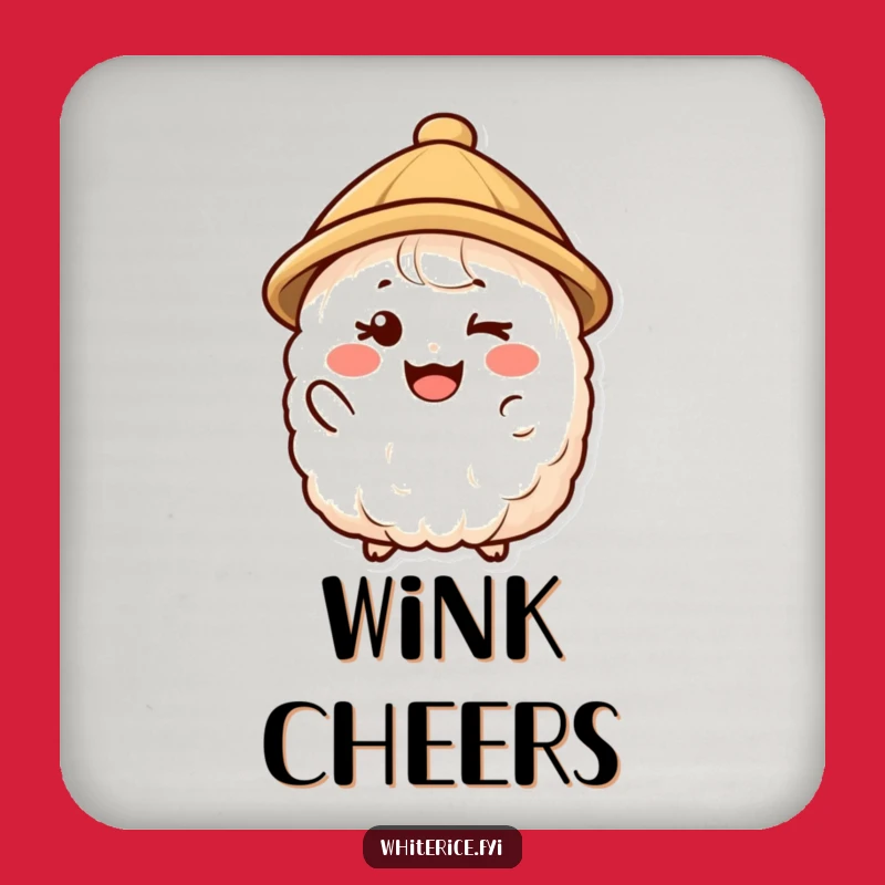 Funny Winking Rice Coaster - Protect Your Surfaces with Charm!