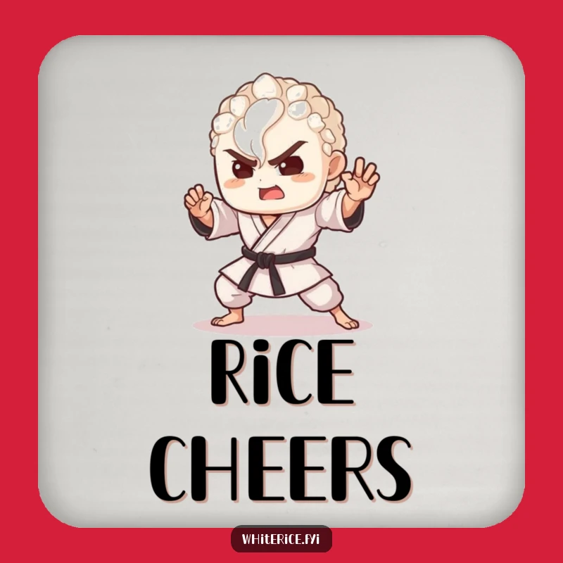 Funny Rice Martial Arts Coaster - Delighted Grain Table Protection Gift