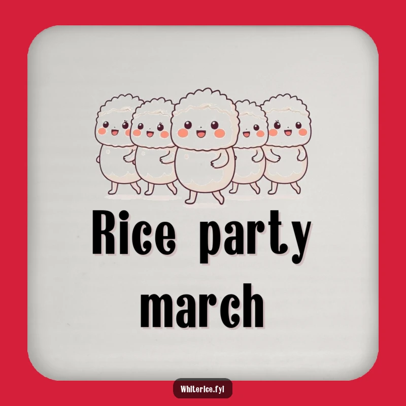 Funny Rice Marching Coaster: Protect Surfaces with Orderly Characters