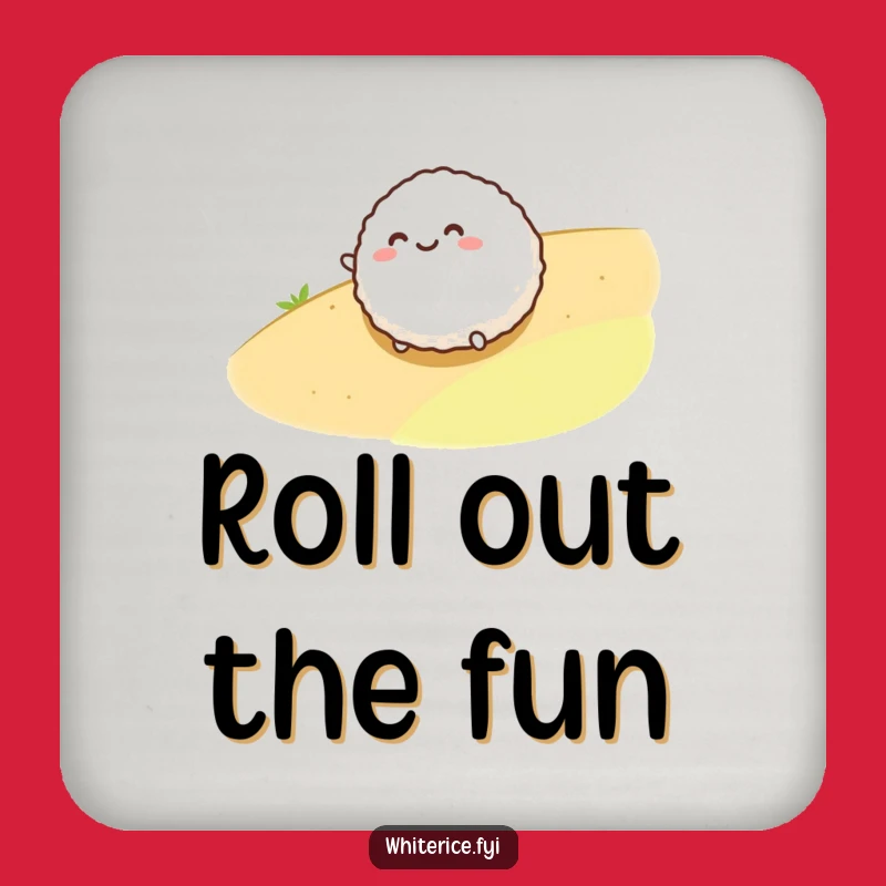 Funny Rice Ball Rolling Coaster: Cute Food Character Drink Accessory Gift