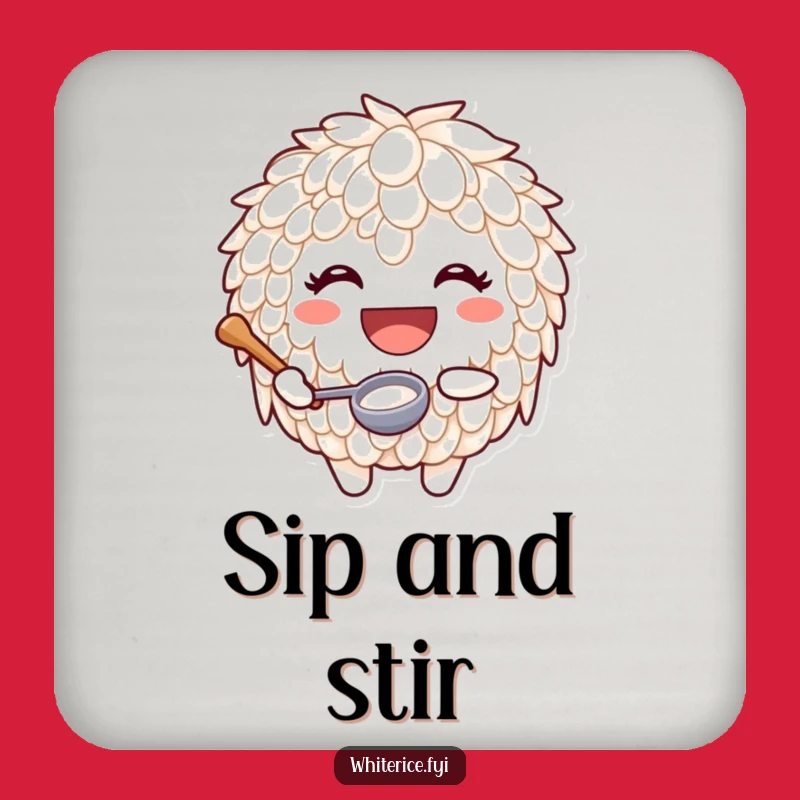 Funny Happy Rice Coaster - Protect Your Table with Culinary Cheer!