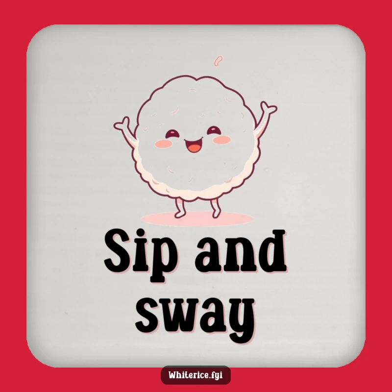Funny Dancing Rice Drink Coaster: Protect Surfaces with Cheerful Glob's Fun