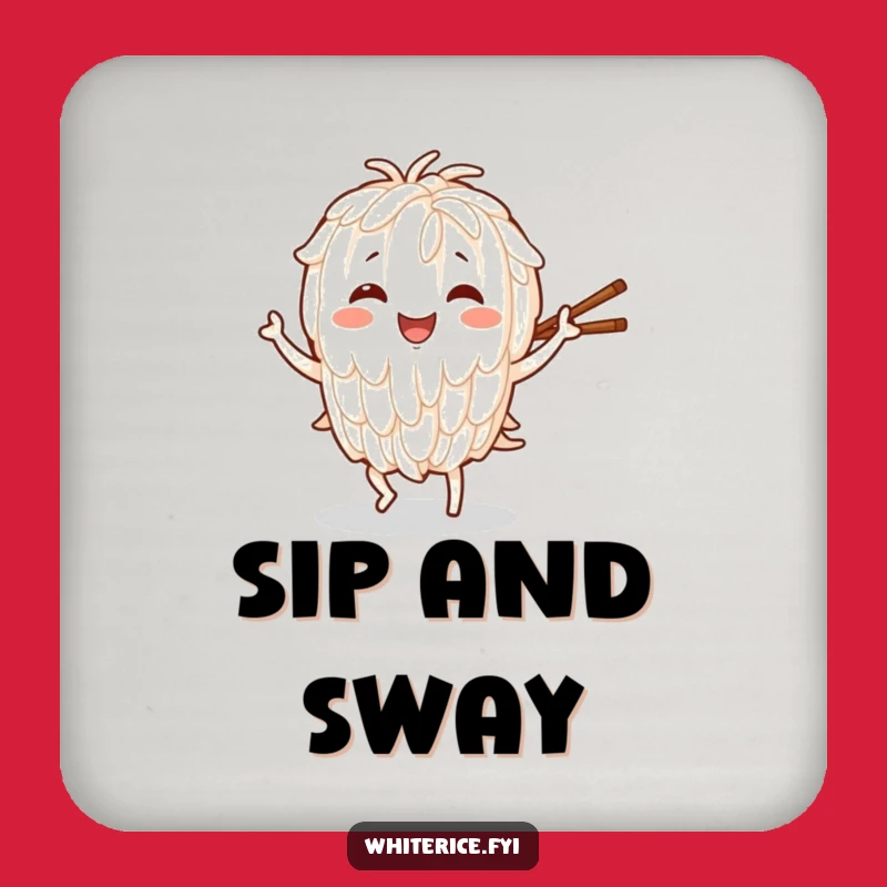 Funny Dancing Rice Coaster: Joyful Character with Chopsticks, Tabletop Gift