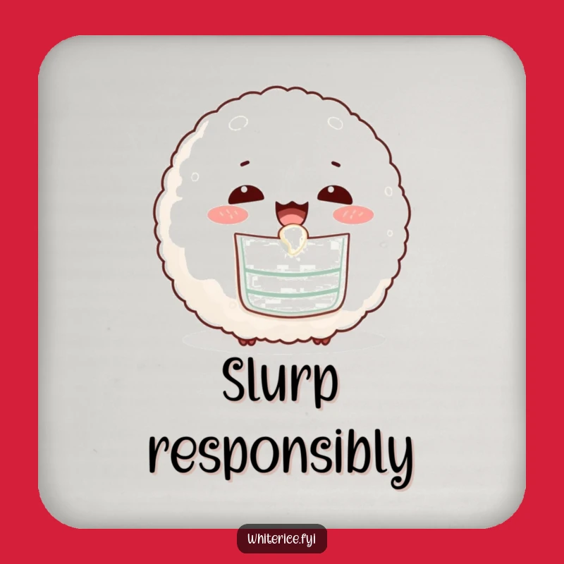 Funny Bibbed Rice Ball Drink Coaster: Protect Surfaces with Cute Art