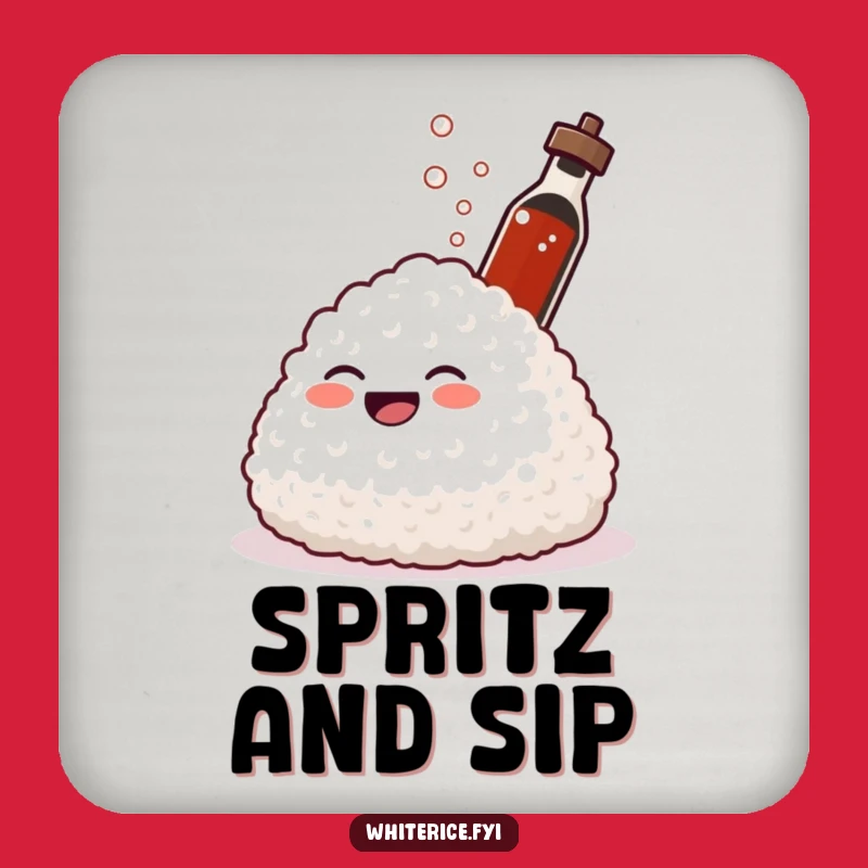 Funny Spraying Rice Drink Coaster: Protect Surfaces with Soy Sauce Splash Humor