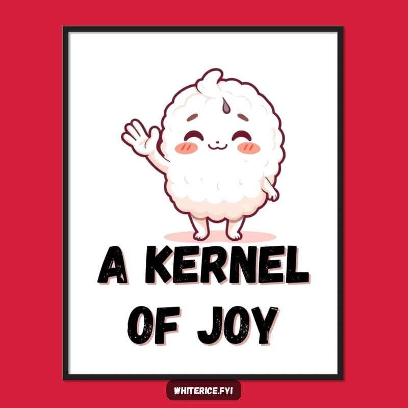 Funny Inspiring Rice Poster: Joyful Character Wave for Wall Decor