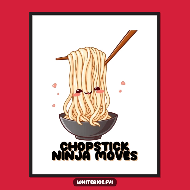 Funny Noodle Poster: Decorate with Playful Noodles and Chopsticks Art
