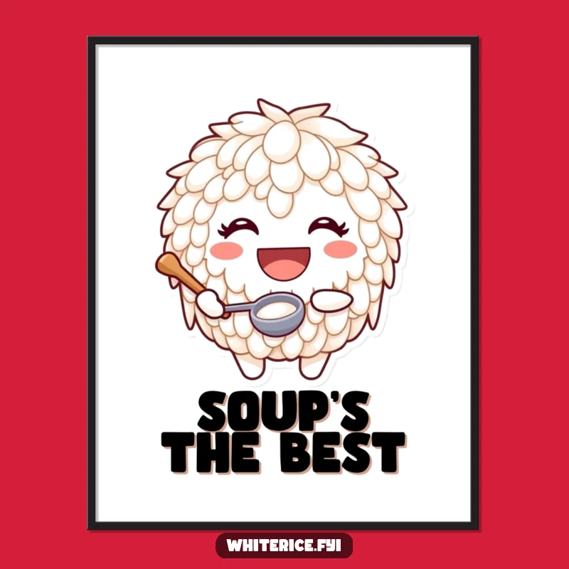 Funny Happy Rice Poster - Delicious Art for Your Walls!