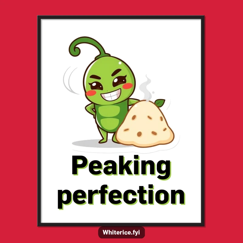 Funny Pea Proud Grin Poster: Determined Veggie Wall Art for Kitchen