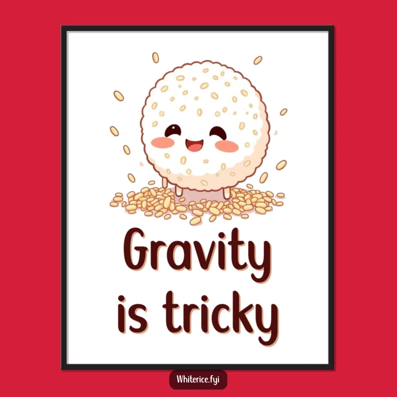 Funny Rice Ball Poster: Catch Smiles With This Clumsy Character!