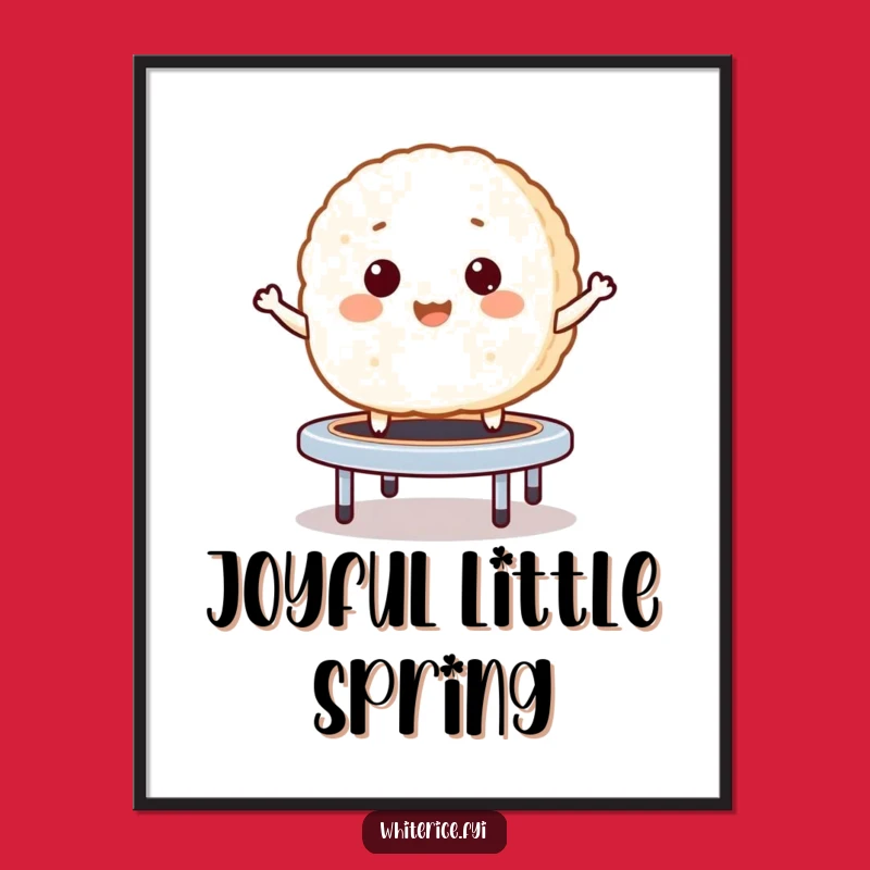 Funny Rice Cake Poster: Decorate with Bouncy Giggles and Trampoline Art