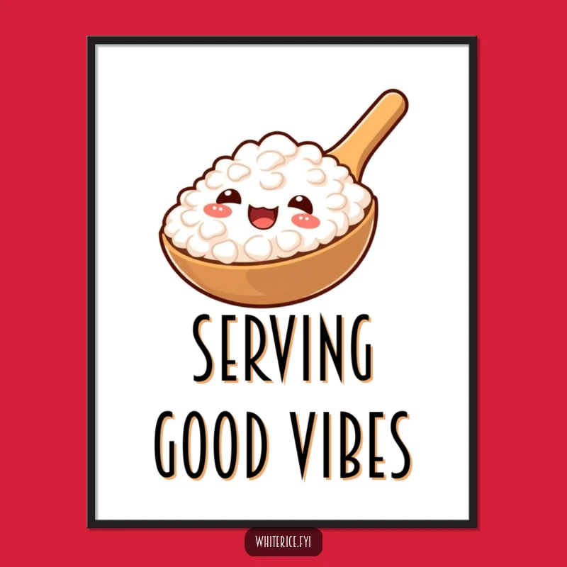 Funny Rice Paddle Poster: Cheerful Serving of Rice Art, Perfect Wall Decor