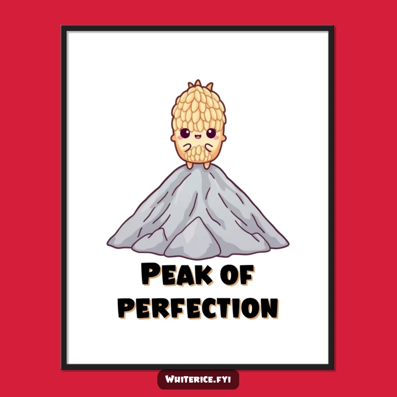 Funny Rice Poster: Decorate with Determination and Standing Grain Art