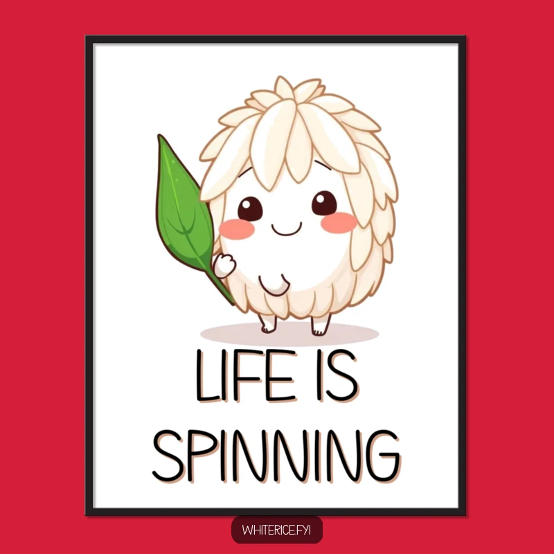 Funny Spinning Rice Poster - Brighten Your Walls with Playful Art!