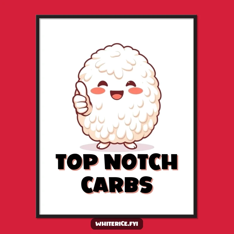 Funny Thumbs-Up Rice Poster: Positive Wall Art with a Laugh!