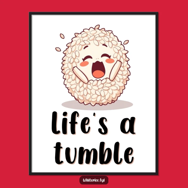Funny Tumbling Rice Poster: Surprising Wall Art That's a Hilarious Gift