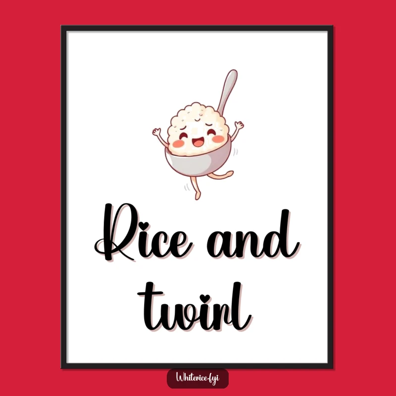 Funny Pirouetting Rice Spoon Poster - Whimsical Wall Art for a Funny Gift Display