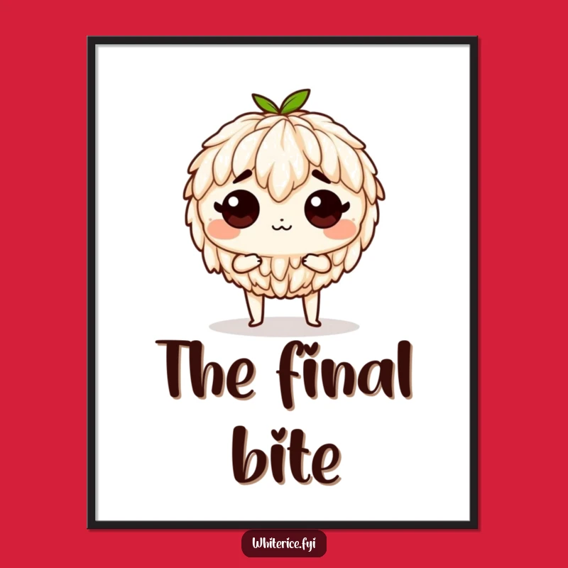 Funny Determined Rice Poster - Culinary Fate Art, Hilarious Wall Decor