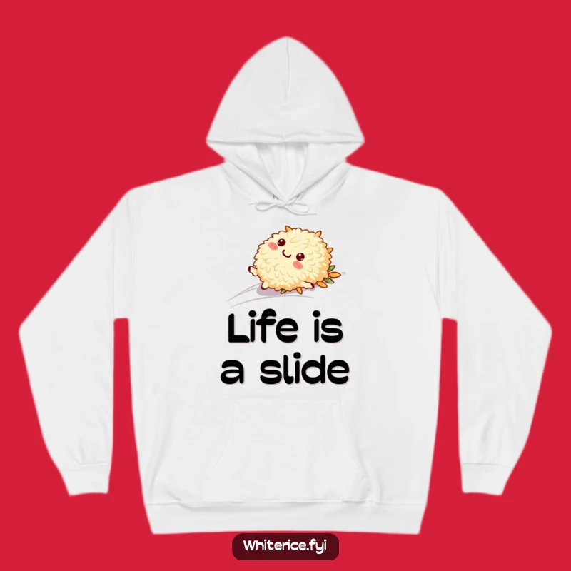 Cozy Funny Sliding Rice Hoodie: Playful Character, Warm Gift
