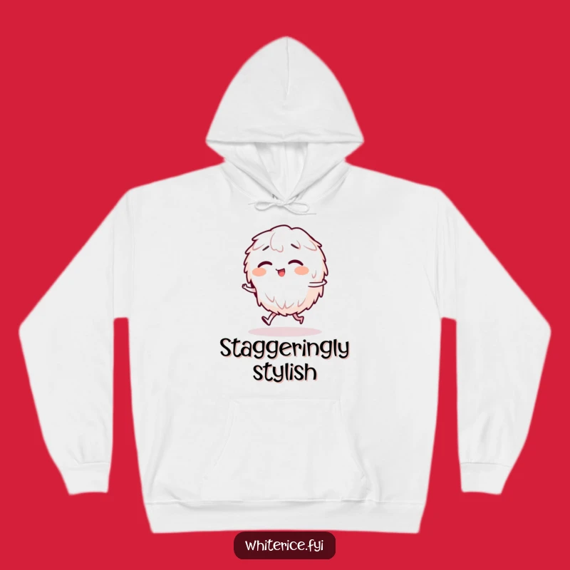 Funny Giggling Rice Stagger Hoodie, Cozy & Comical Character Apparel Gift