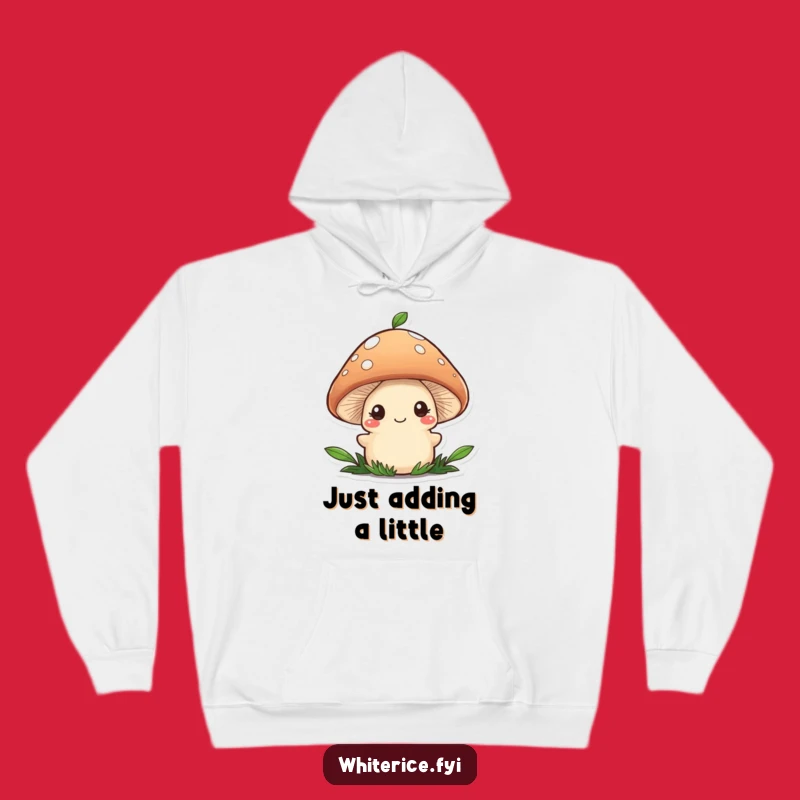 Funny Mushroom Chef Hoodie: Shy Character Garnishing, Cozy Gift