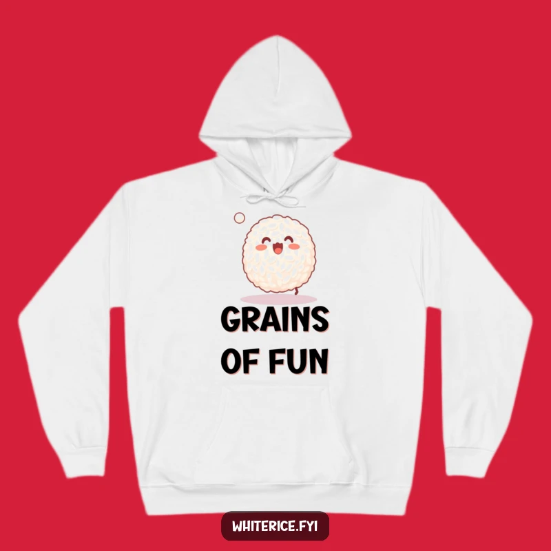 Funny Rice Baller Hoodie: Cozy Happy Grain Bouncing Ball Playful Sweatshirt